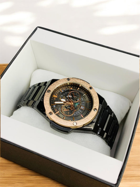 HB Stainless Steel Date Adjustment (Black Rose Gold)