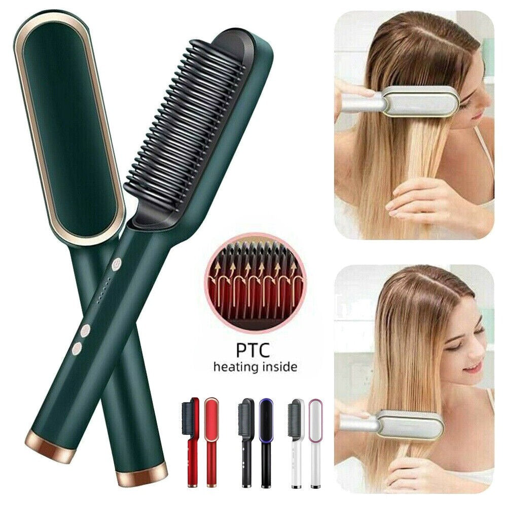 Electric 2‑in‑1 Straightener & Curler